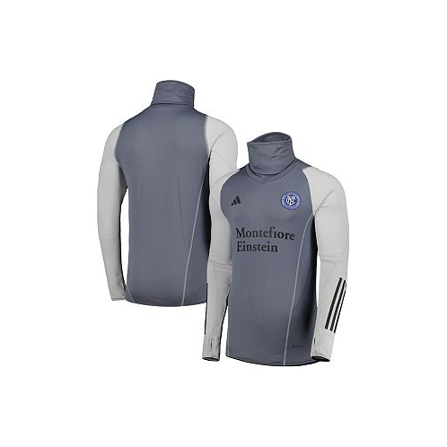 Adidas Mens Gray New York City FC Warm Raglan COLD.RDY Top