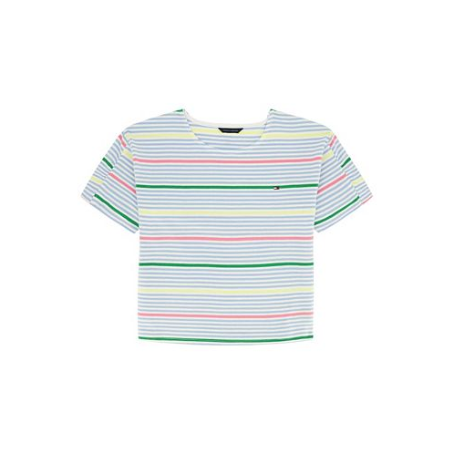 Tommy Hilfiger Big Girls Multi Stripe Short Sleeve Boxy T-shirt