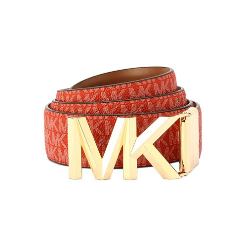 Michael Kors Womens Leather Reversible Logo Belt
