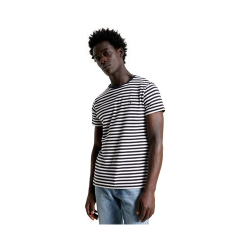 Tommy Hilfiger Mens TH Flex Slim-Fit Striped T-Shirt