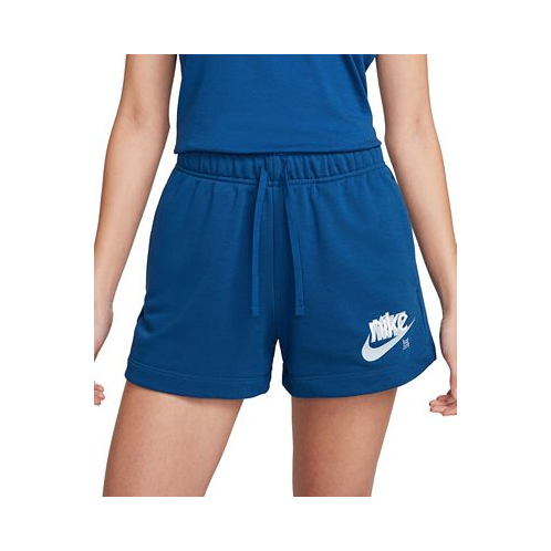 Nike Womens Sportswear Club French Terry Graphic Fleece Shorts
