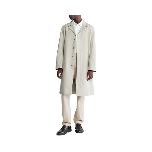 Calvin Klein Mens Classic Fit Button-Front Trench Coat