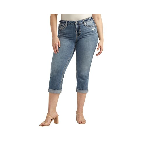 Silver Jeans Co. Plus Size Suki Mid Rise Curvy Fit Capri Jeans