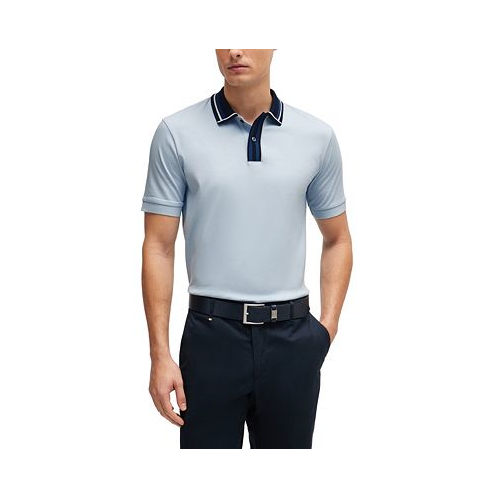 Hugo Boss Mens Contrast Striped Slim-Fit Polo Shirt