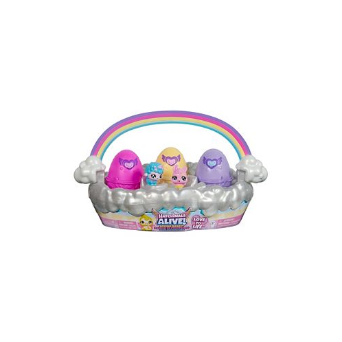 Hatchimals Alive Spring Basket with 6 Mini Figures 3 Self-Hatching Eggs Fun Gift and Easter Toy