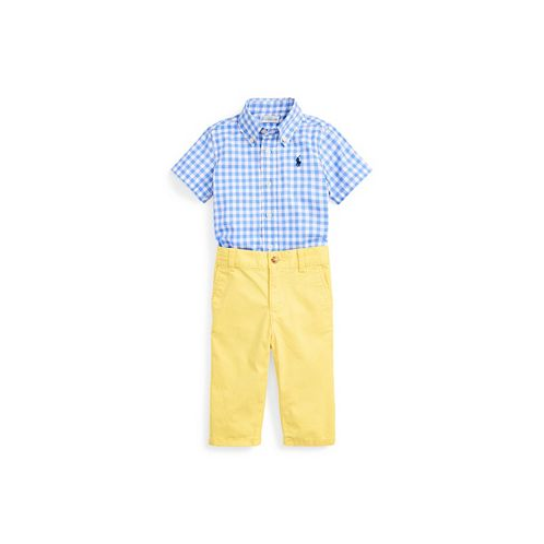 Polo Ralph Lauren Baby Boys Cotton Shirt and Flex Abrasion Pants Set