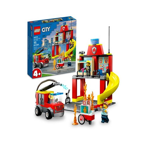 LEGO City Fire Station and Fire Truck 60375 Toy Building Set with Firefighter Minifigures