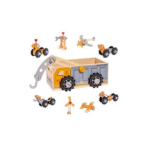 Robotime Pretend Play Construction Tool Set - Play Tools Wooden Kids Toy Workbench - Tool Box Toy - Toolbox Preschool