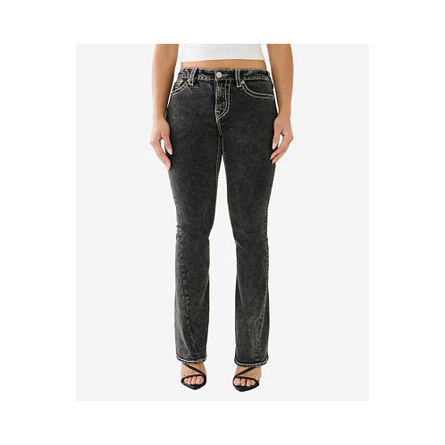 True Religion Womens Joey Low Rise Big T Flare Jeans
