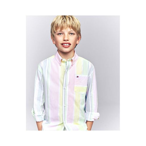 Tommy Hilfiger Big Boys Prep Stripe Long Sleeve Shirt
