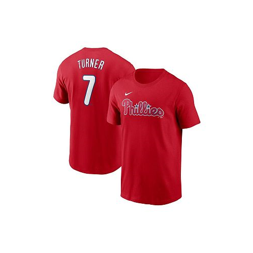 Nike Mens Trea Turner Red Philadelphia Phillies Fuse Name and Number T-shirt