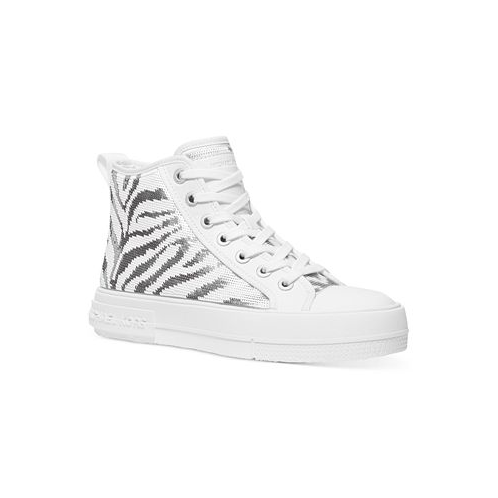 Michael Kors Womens Zebra Sequin High-Top Sneakers