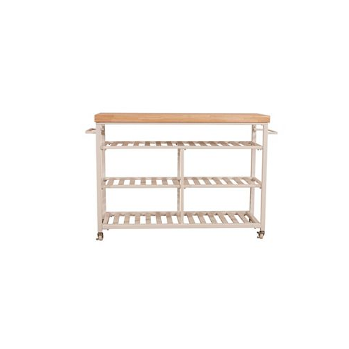 Hillsdale Kennon Kitchen Cart with Natural Wood Top