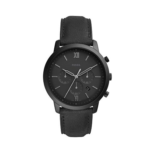 Fossil Mens Neutra Chronograph Black Leather Strap Watch 44mm