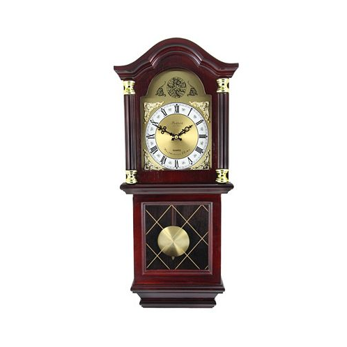 Bedford Clock Collection 26 Antique Chiming Wall Clock with Roman Numerals