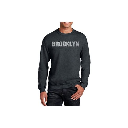 LA Pop Art Mens Word Art Brooklyn Neighborhoods Crewneck Sweatshirt
