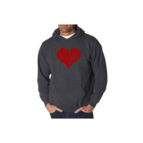 LA Pop Art Mens Word Art Hooded Sweatshirt - All You Need Is Love