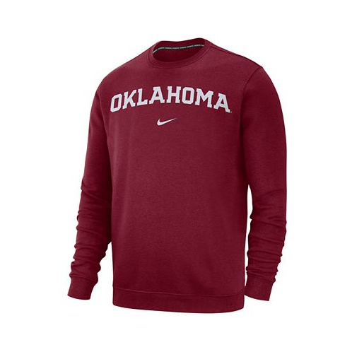 Nike Oklahoma Sooners Mens Cotton Club Crew Neck Sweatshirt