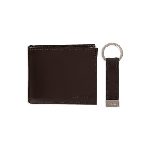 Calvin Klein Mens RFID Passcase Wallet & Key Fob Set