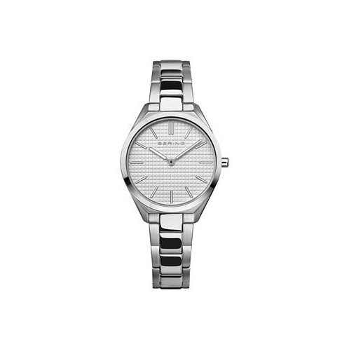 Bering Womens Ultra Slim Silver-Tone Stainless Steel Bracelet Watch 31mm