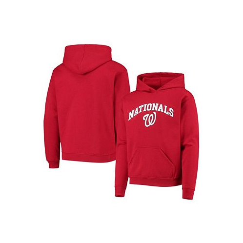 Stitches Big Boys and Girls Red Washington Nationals Pullover Fleece Hoodie