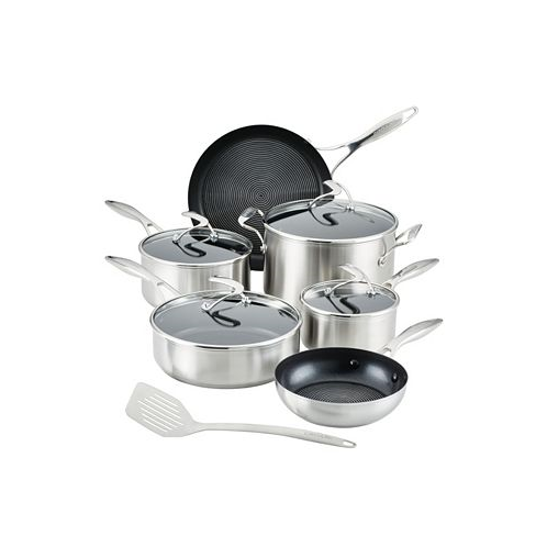Circulon Stainless Steel Cookware Set with SteelShield Hybrid Stainless and Nonstick Technology 11-piece Silver