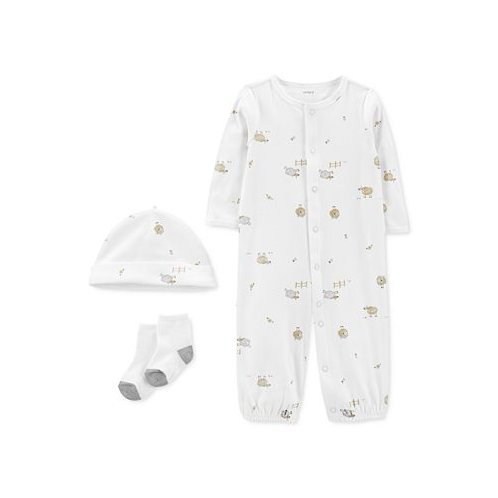 Carters Baby Boys or Baby Girls Take Me Home Converter Gown 3 Piece Set