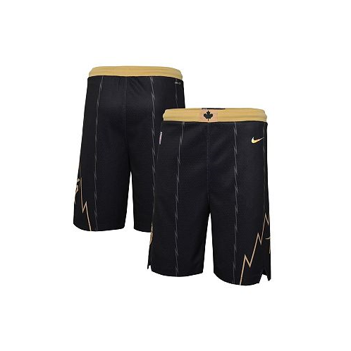 Nike Big Boys Black Toronto Raptors 2021/22 City Edition Courtside Swingman Shorts