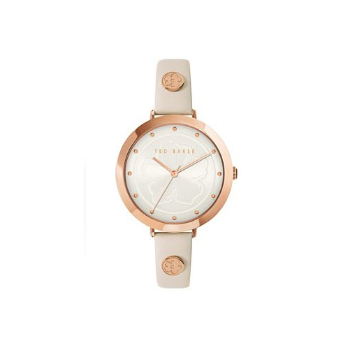 Ted Baker Womens Ammy Magnolia Champagne Leather Strap Watch 37.5mm