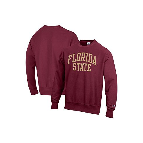 Champion Mens Garnet Florida State Seminoles Arch Reverse Weave Pullover Sweatshirt