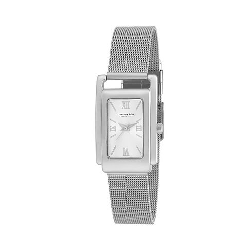 London Fog Womens Thames Silver-Tone Alloy Mesh Bracelet Watch 33mm