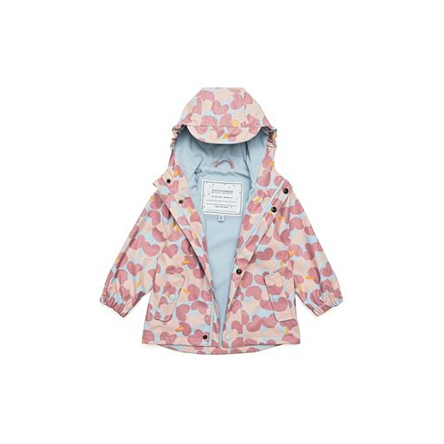 Snapper Rock Toddler Child Girls Apple Love Recycled Waterproof Raincoat