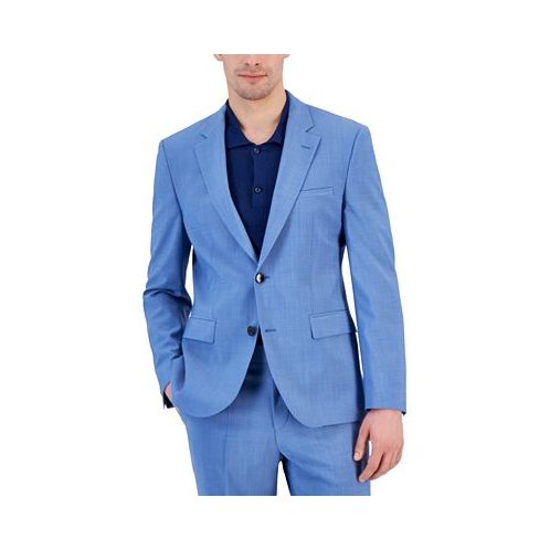 HUGO Mens Modern-Fit Light Blue Superflex Suit Jacket