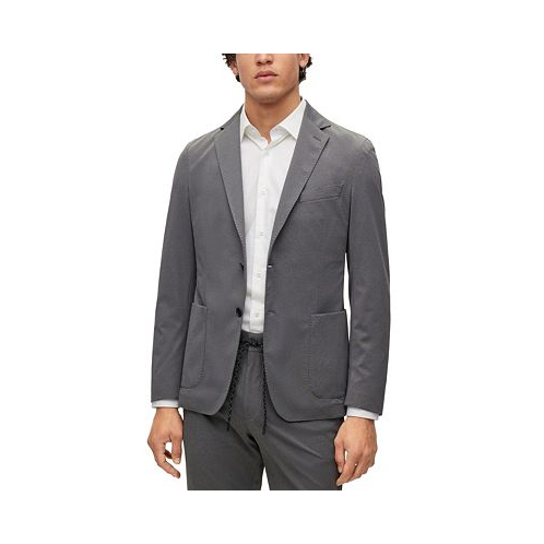 Hugo Boss Mens Slim-Fit Jacket in Micro-Patterned Performance-Stretch Cloth