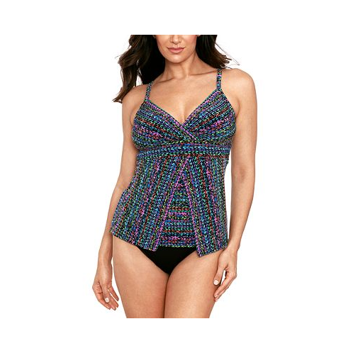 Miraclesuit Womens Stitch It Cleo V-Neck Tankini Top