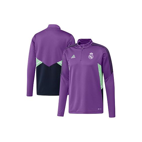 Adidas Mens Purple Real Madrid Training AEROREADY Quarter-Zip Top