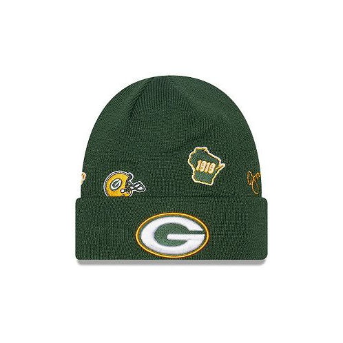 New Era Big Boys Green Green Bay Packers Identity Cuffed Knit Hat