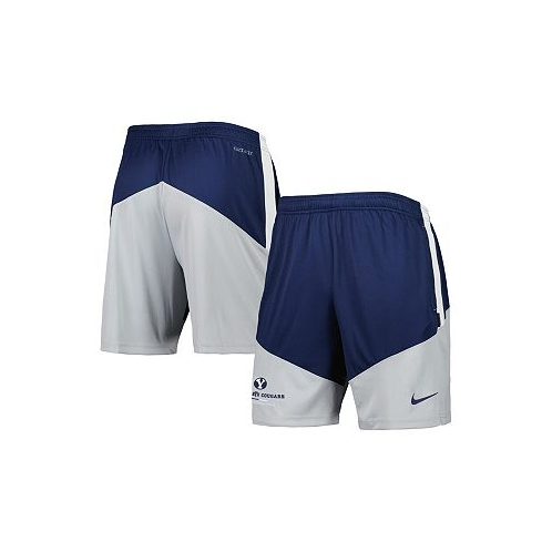 Nike Mens Navy Gray BYU Cougars Performance Player Shorts