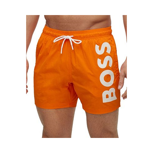 Hugo Boss Mens Quick-Drying Large Contrast Logo Swim Shorts