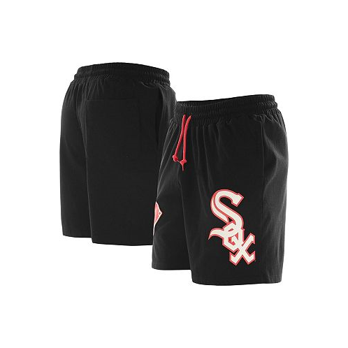 New Era Mens Black Chicago White Sox Color Pack Knit Shorts