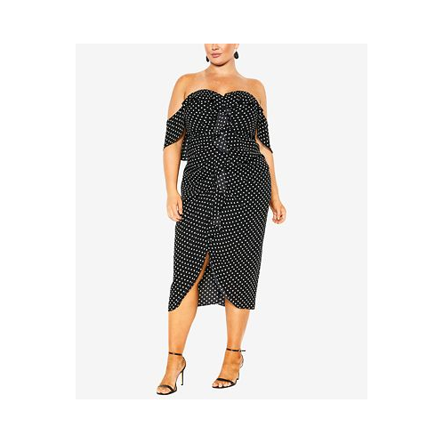 CITY CHIC Trendy Plus Size Gina Spot Midi Dress