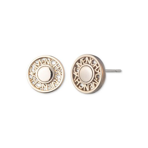 Givenchy Gold-Tone Logo Coin Button Stud Earrings