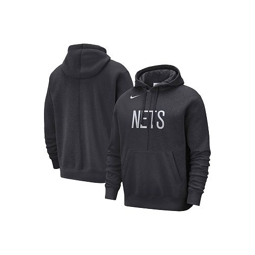 Nike Mens Anthracite Brooklyn Nets Courtside Versus Stitch Split Pullover Hoodie