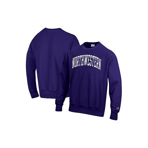 Champion Mens Purple Northwestern Wildcats Arch Reverse Weave Pullover Sweatshirt