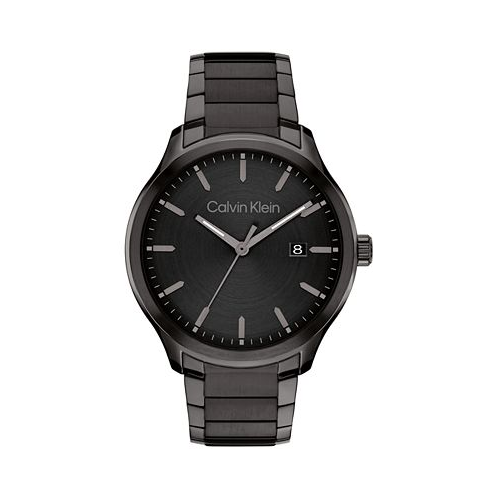Calvin Klein Mens 3H Quartz Black Stainless Steel Bracelet Watch 43mm
