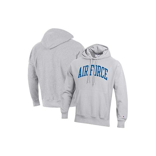 Champion Mens Heathered Gray Air Force Falcons Team Arch Reverse Weave Pullover Hoodie