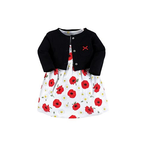 Hudson Baby Baby Girls Cotton Dress and Cardigan Set Poppy Daisy
