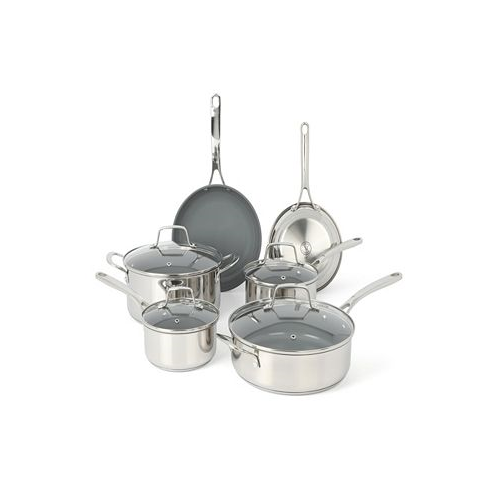 Martha Stewart Collection Delaroux Stainless Steel 10 Piece Cookware Set