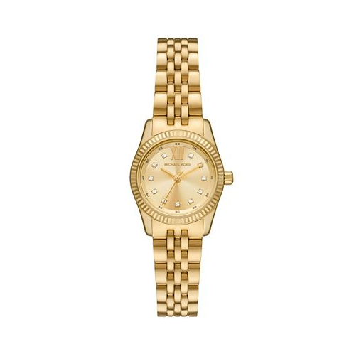Michael Kors Womens Lexington Three-Hand Gold-Tone Stainless Steel Watch 26mm