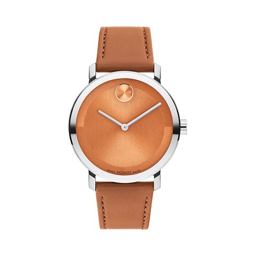Movado Mens Bold Evolution 2.0 Swiss Quartz Orange Leather Watch 40mm